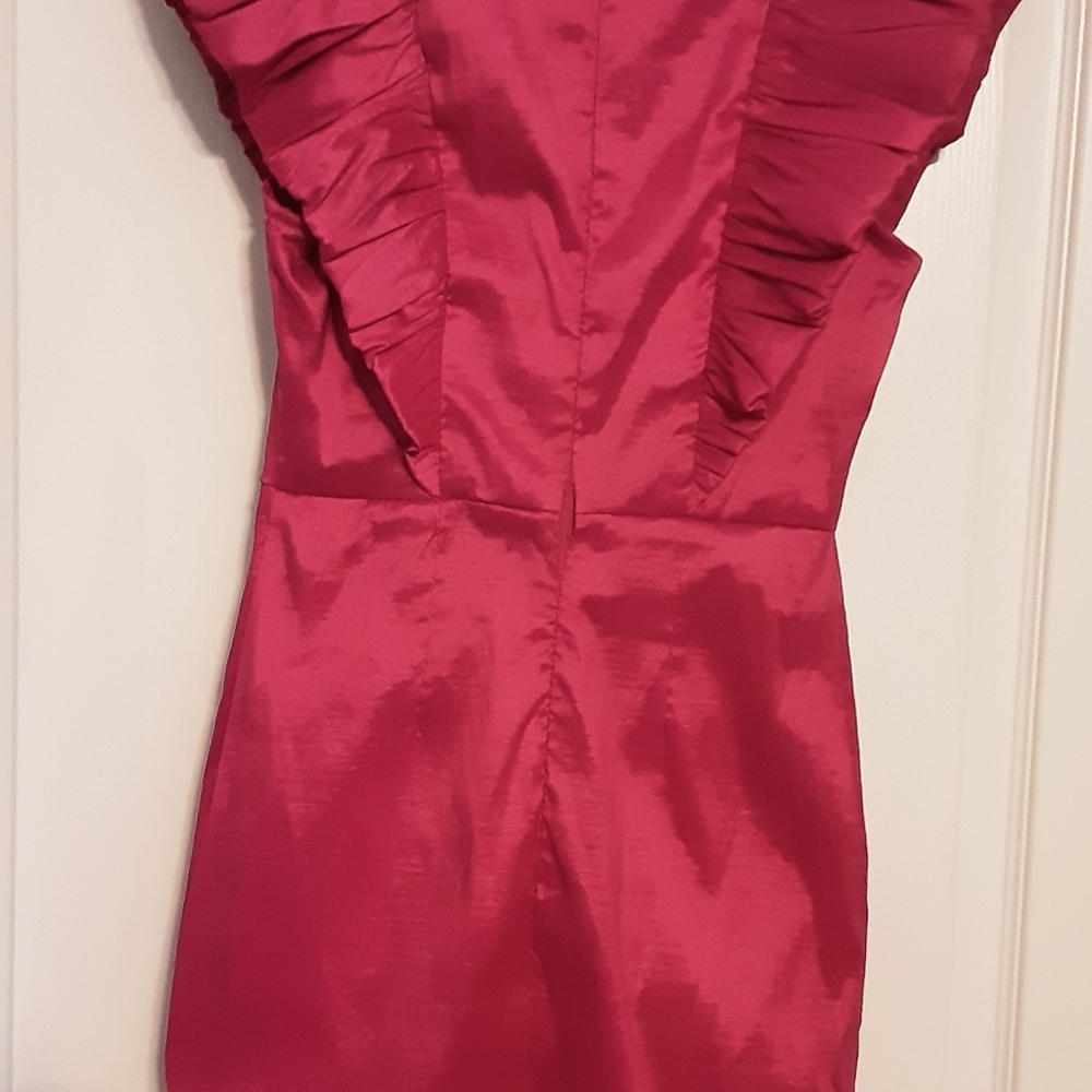 DO+BE Red Ruffle-Detail Mini Dress